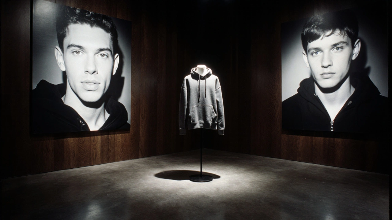 Leerstehender Abercrombie-Store mit riesigen Fotos an den Wänden und düsterer, immersiver Atmosphäre.