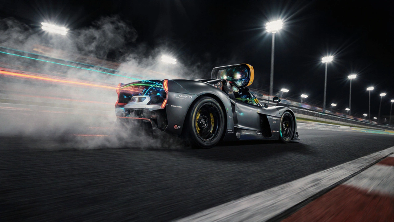 Canon EOS R5 Mark II bei einer Motorsportaufnahme, eingefroren in 40 fps mit Bewegungsunschärfe.