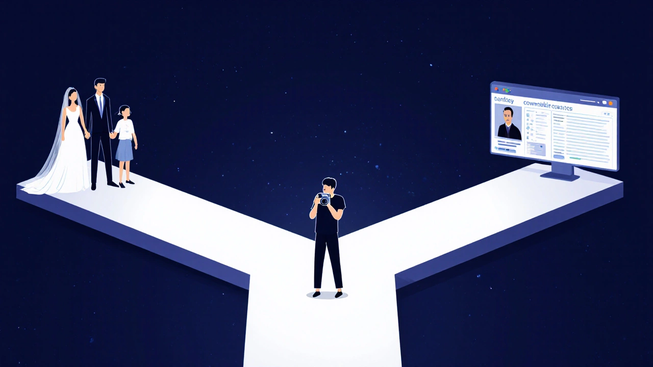 Drei Lebenswege eines Fotografen: Hochzeit, Porträt und Online-Kurs — vereint in einer Person.
