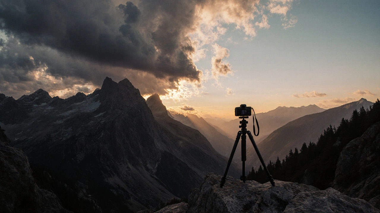 Landschaftsfotografie mit Nikon Z9 bei Sonnenuntergang, zeigt detailreiche Licht- und Schattenbereiche.