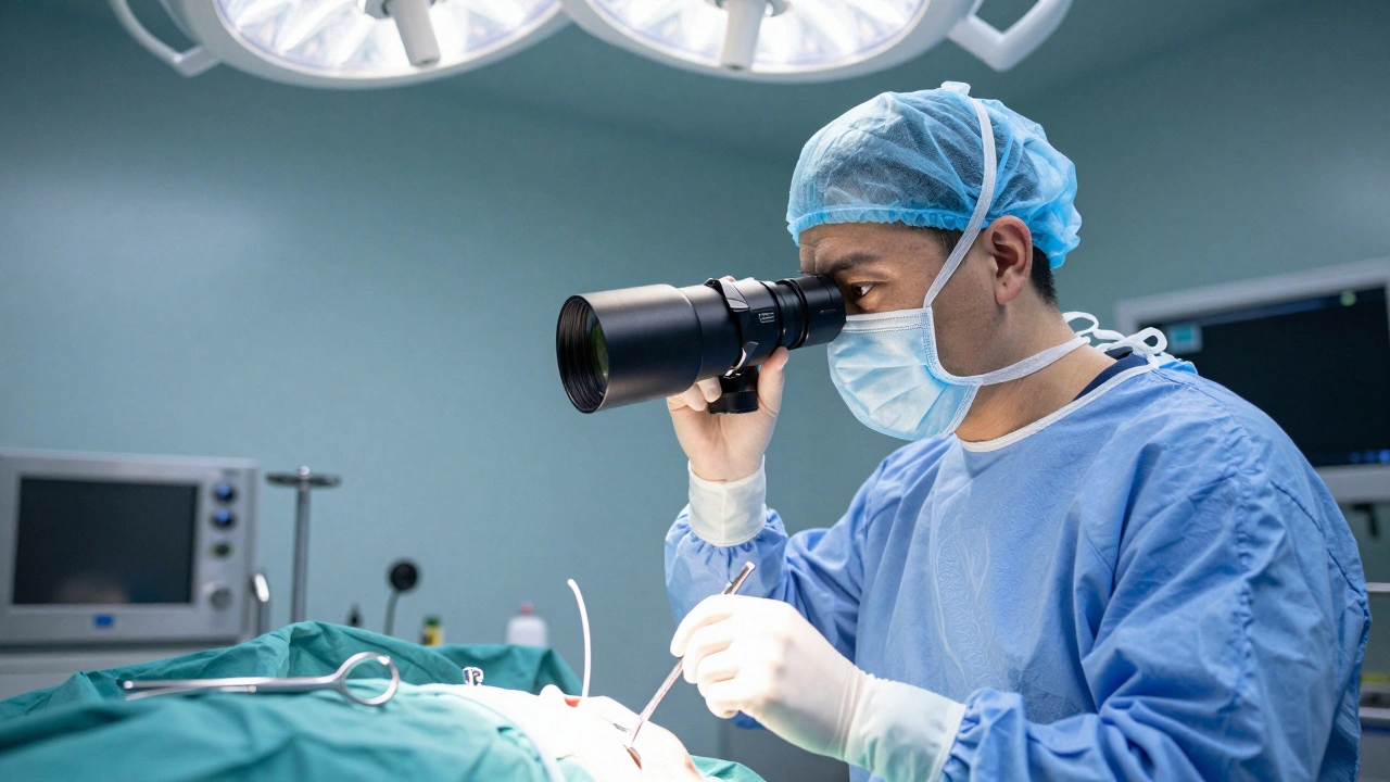Medizinischer Fotograf dokumentiert einen chirurgischen Eingriff in einem Schweizer Krankenhaus.